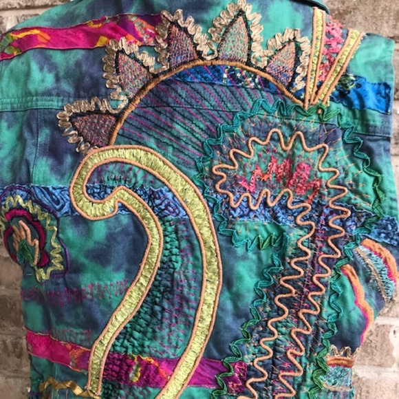 Chico's Retro Vest Boho Artsy Festive Embroidered - Picture 4 of 8